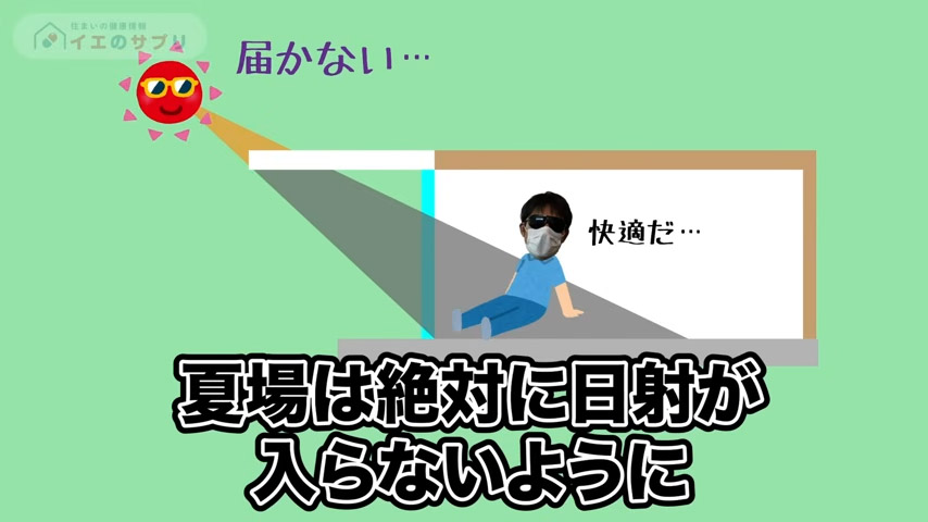 夏場は絶対に日差しが入らないように